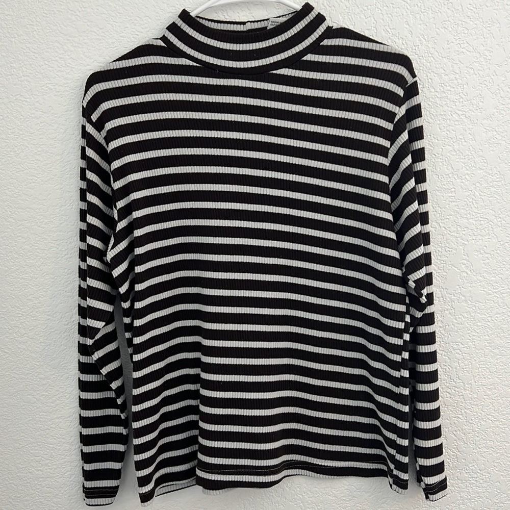 Brown and white striped long sleeve
